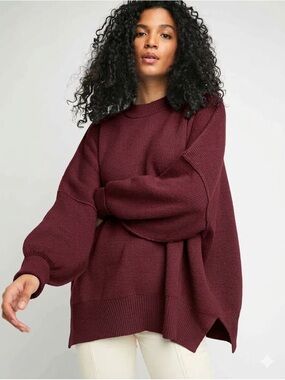 FREE PEOPLE Easy Street Tunic Sweater Cotton Blend